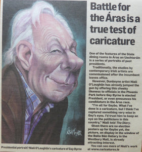 2011: BATTLE FOR THE ÁRAS IS A TRUE TEST OF CARICATURE.  Irish Independent. April 2011.