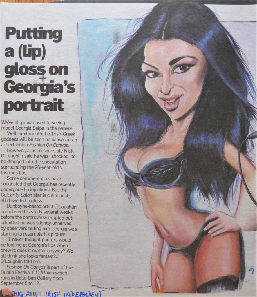 2011: PUTTING A (LIP) GLOSS ON GEORGIA'S PORTRAIT. The Diary, Irish Independent. August 2011.