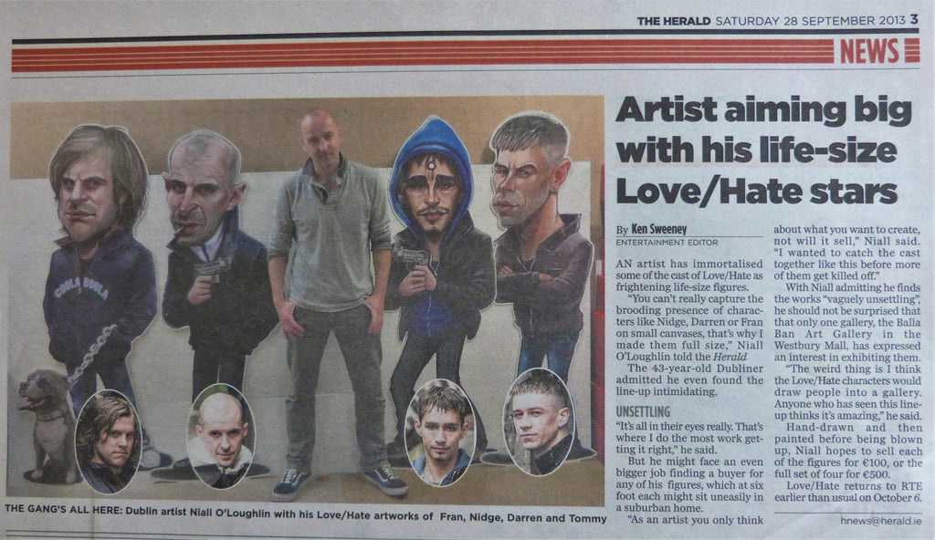 2013: ARTIST AIMING BIG WITH HIS LIFE-SIZE LOVE/HATE STARS. 28th September 2013