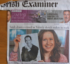 2014: SARAH DRAWS A CROWD AS TUBRIDY SKETCH MAKES ITS MARK. Irish Examiner. February 2014