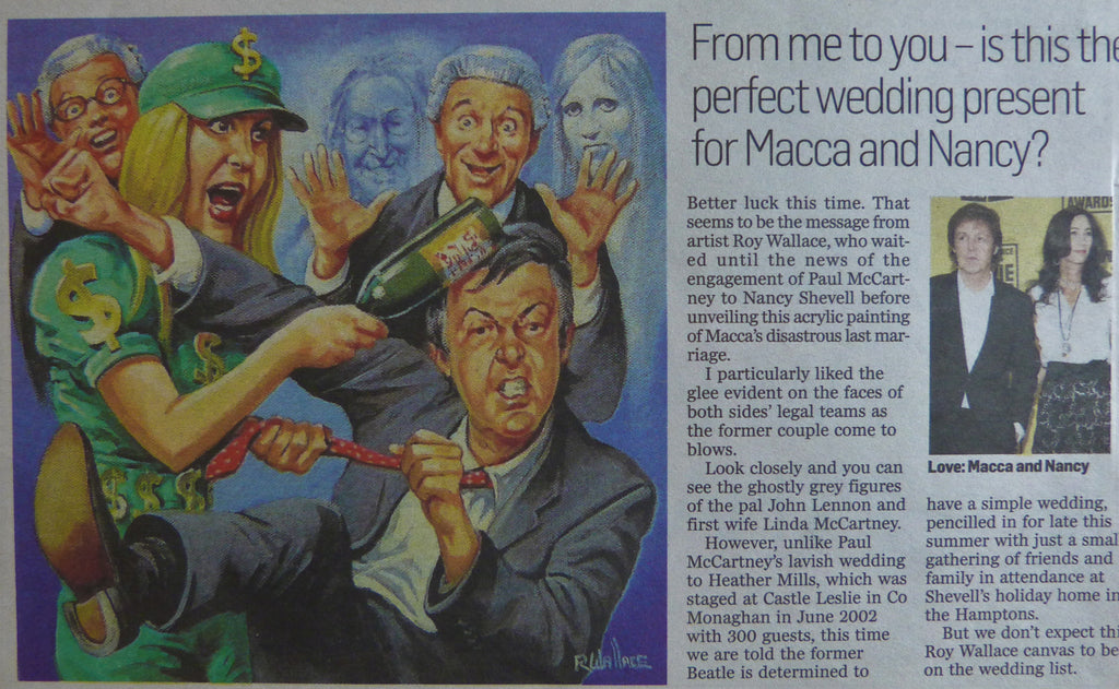 2011: FROM ME TO YOU - IS THIS THE PERFECT WEDDING PRESENT FOR MACCA AND NANCY? Irish Independent. May 14th, 2011