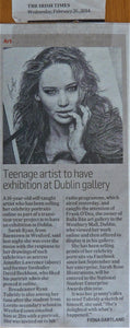 2014: TEENAGE ARTIST TO HAVE EXHIBITION AT DUBLIN GALLERY. The Irish Times. February 26th, 2014