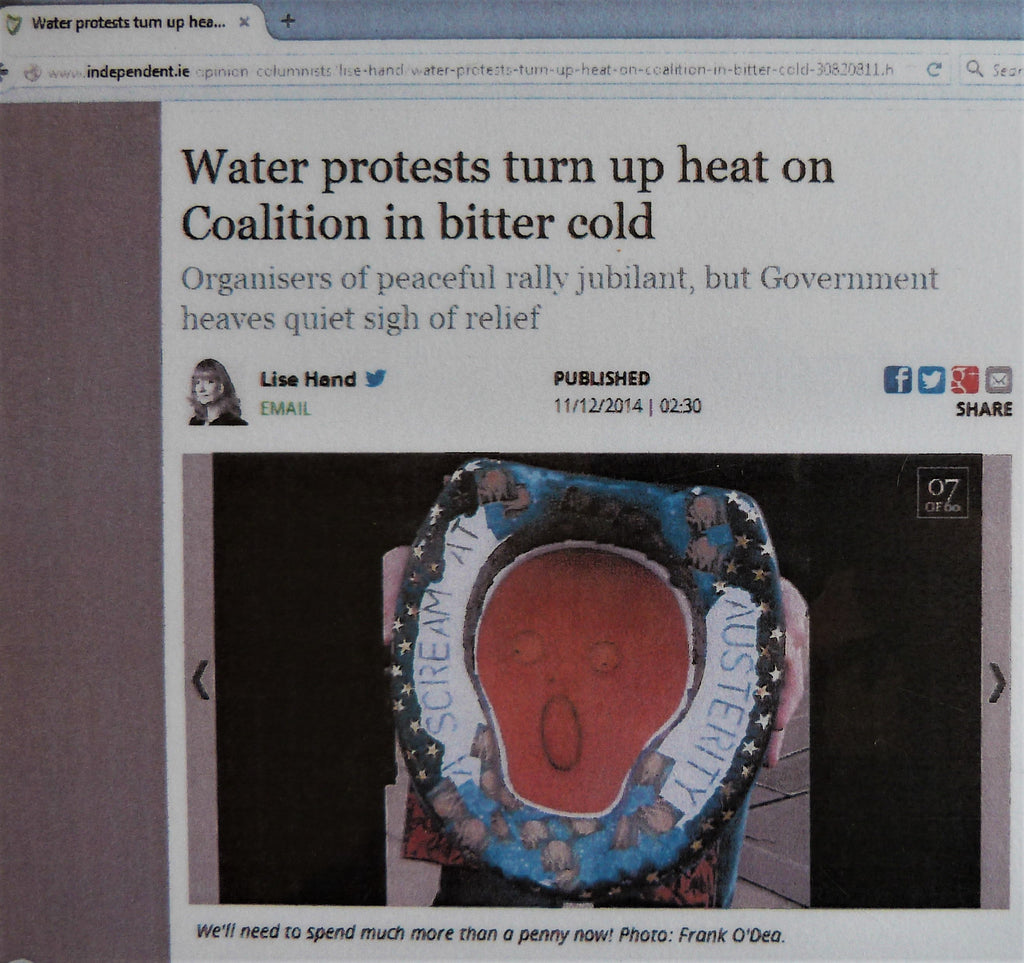 2014: WATER PROTESTS TURN UP HEAT ON COALITION IN BITTER COLD. Irish Independent. 11th December, 2014