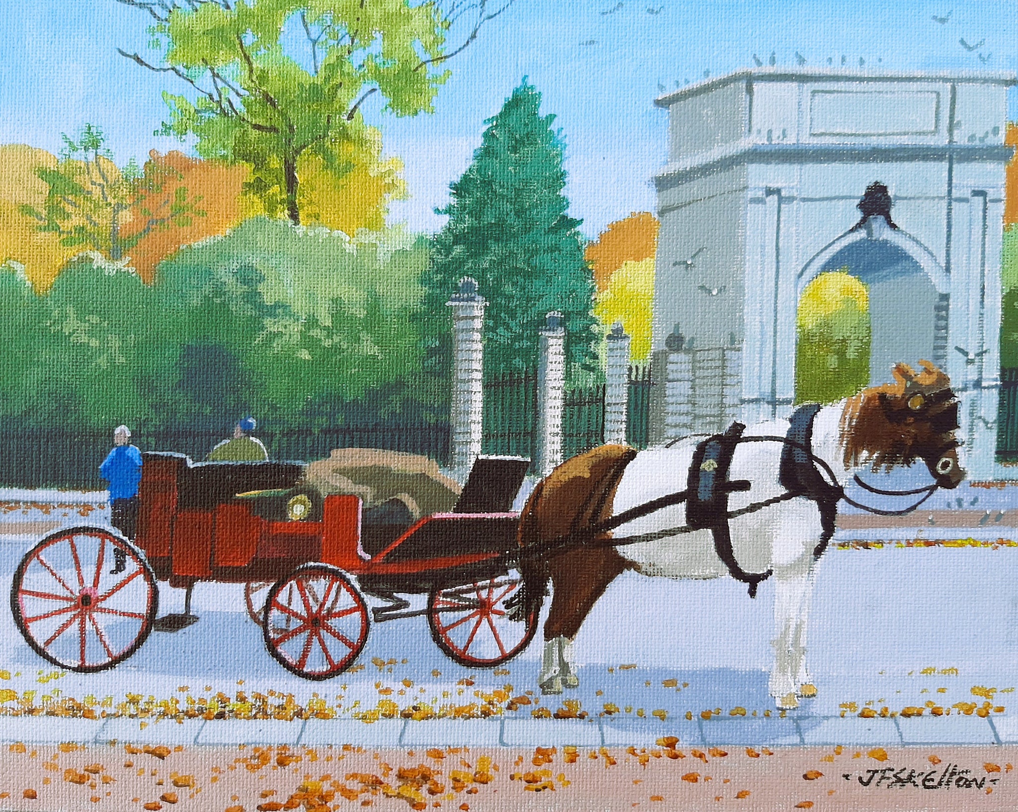 John Francis Skelton "Autumn Carriage". St Stephens Green, Dublin.