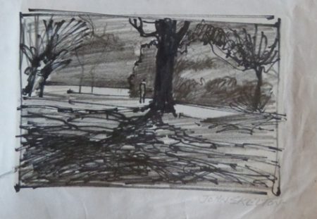 John Skelton "Trees and Figure on Park"