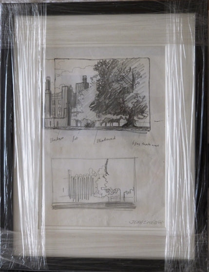 John Skelton "Two Sketch Studies of Castle Grounds and Horses"