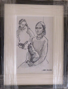 John Skelton "Two figures with dog"