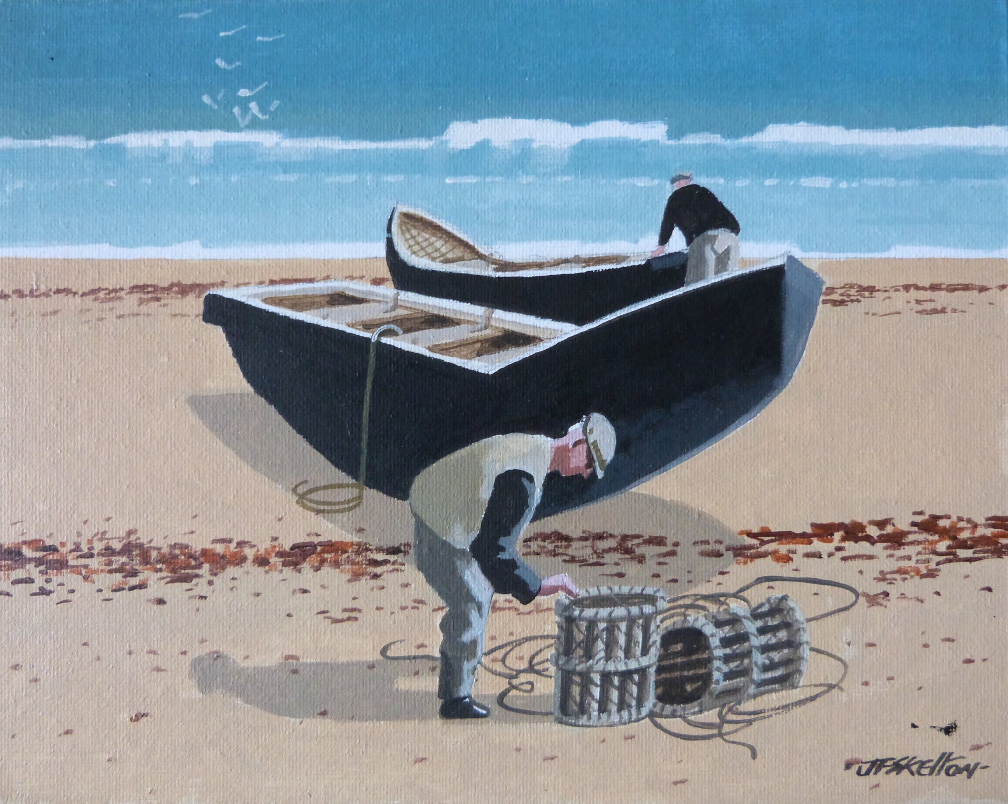 John Francis Skelton "Busy Beach Side".