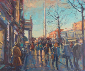 Norman Teeling "O'Connell Street Dublin and The Spire, Evening Time"
