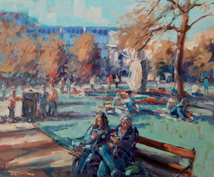 Norman Teeling   "Afternoon Time at Stephens Green, Dublin".