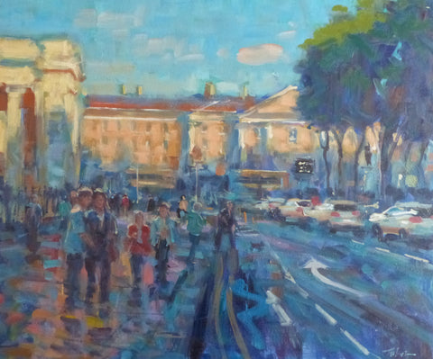 Norman Teeling "Late Afternoon on Dame Street Dublin"