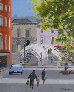 John Francis Skelton "Back to School, Dublin (Ha'Penny Bridge)"