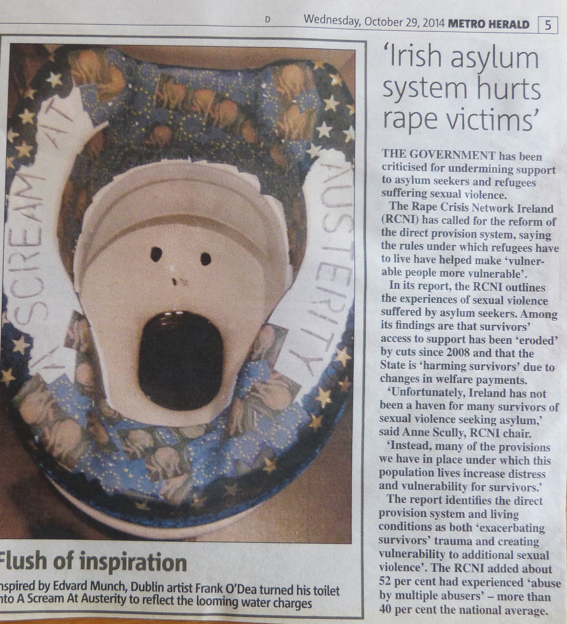 2014 "Flush of Inspiration". Metro Herald. October 29th. 2014.