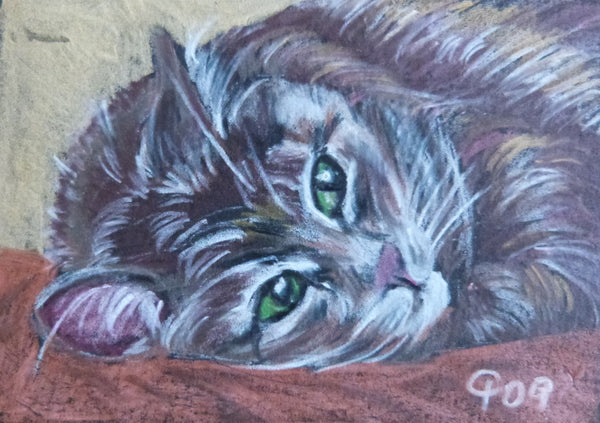 Minature - Artist Unknown "Tabby Cat"