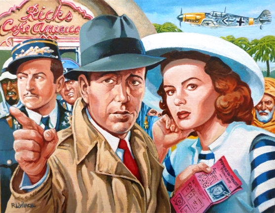 Roy Wallace "Casablanca 1943 - Humphrey Bogart (1899-1957) and Ingrid Bergman (1915-1982) with Claude Rains (1889-1967)