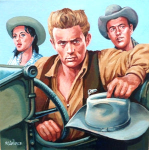 Roy Wallace "James Dean as Jett Rink in 'Giant' released in 1956 with Elizabeth Taylor and Rock Hudson"