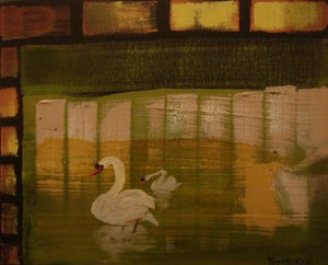 Tom Byrne "Swans on a Lake, Wicklow"