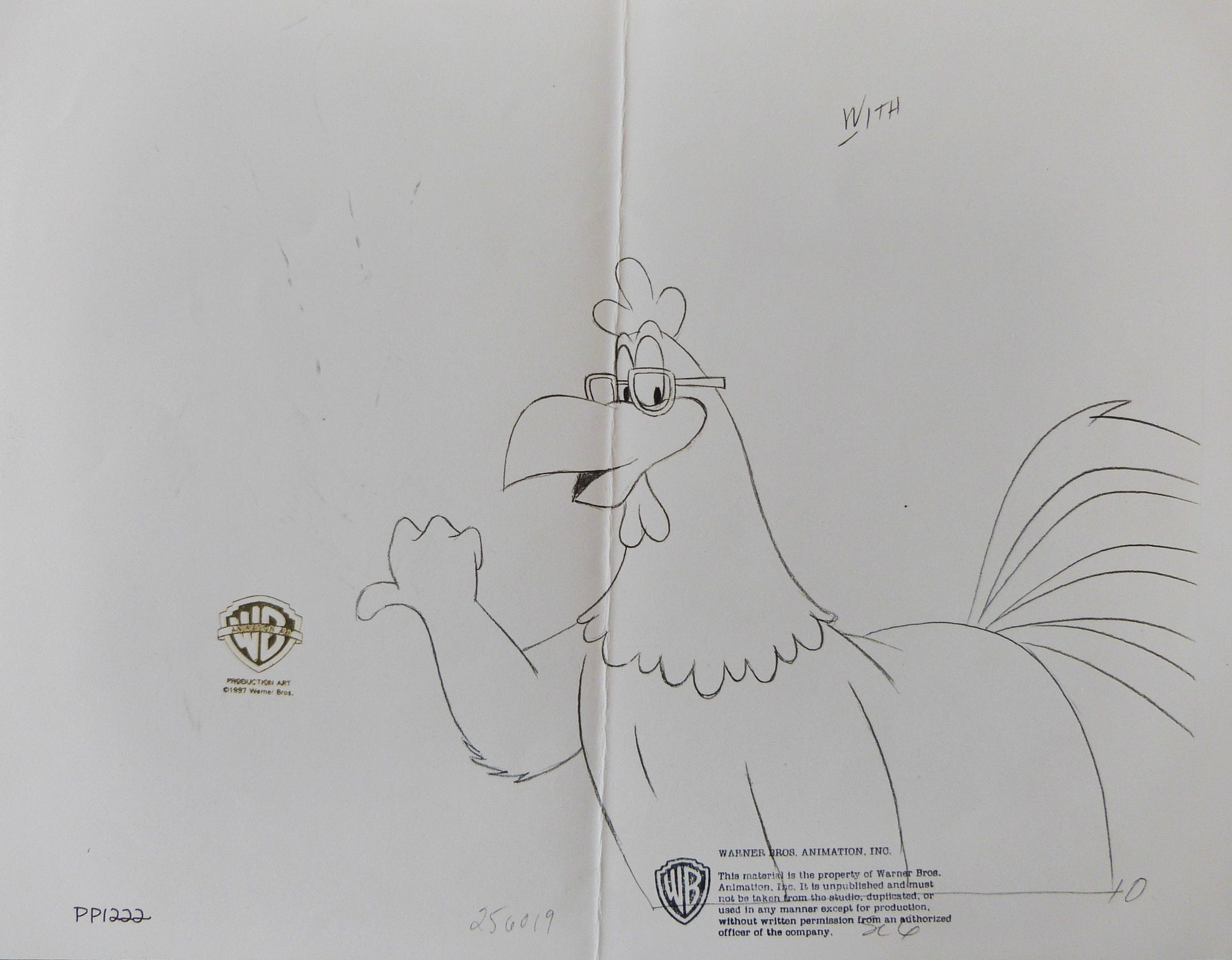 Warner Brothers Animation Artwork 6. Original Pencil Study Sketch